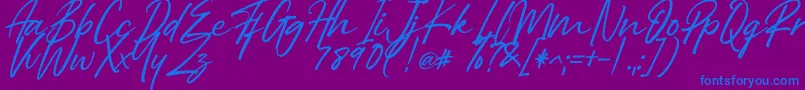 Right Female Font – Blue Fonts on Purple Background