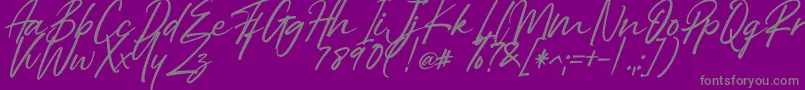 Right Female-Schriftart – Graue Schriften auf violettem Hintergrund