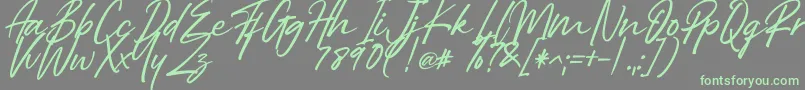 Right Female Font – Green Fonts on Gray Background