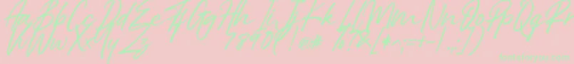 Right Female Font – Green Fonts on Pink Background