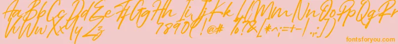 Right Female Font – Orange Fonts on Pink Background