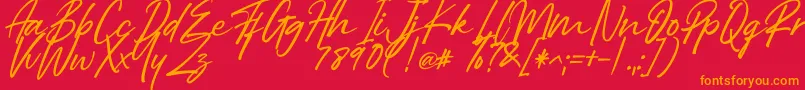 Right Female Font – Orange Fonts on Red Background