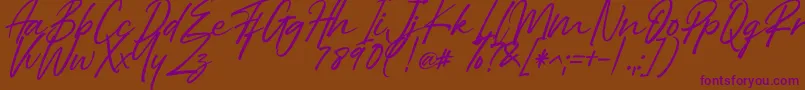 Right Female Font – Purple Fonts on Brown Background