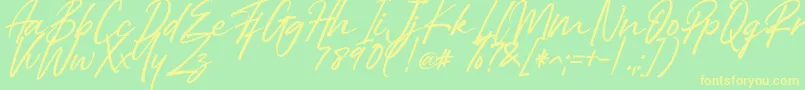 Right Female Font – Yellow Fonts on Green Background