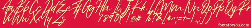 フォントRight Female – 黄色の文字、赤い背景