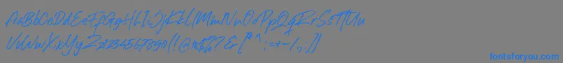 フォントRight Gilligant Font – 灰色の背景に青い文字