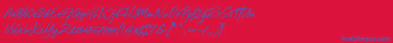 fuente Right Gilligant Font – Fuentes Azules Sobre Fondo Rojo