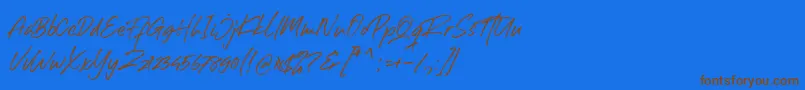 Right Gilligant Font Font – Brown Fonts on Blue Background