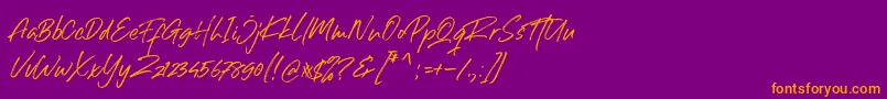 Right Gilligant Font Font – Orange Fonts on Purple Background