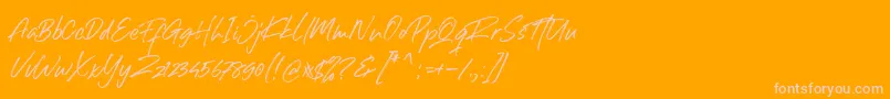 Right Gilligant Font-Schriftart – Rosa Schriften auf orangefarbenem Hintergrund