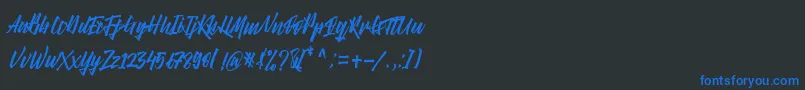 Шрифт Right Times Font – синие шрифты на чёрном фоне