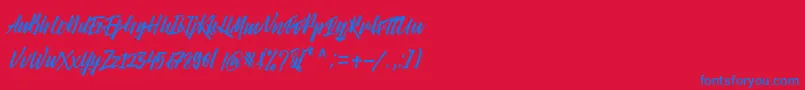 Right Times Font Font – Blue Fonts on Red Background