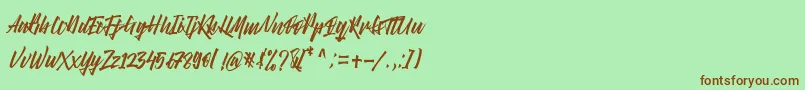 フォントRight Times Font – 緑の背景に茶色のフォント