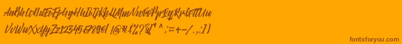 Right Times Font-Schriftart – Braune Schriften auf orangefarbenem Hintergrund