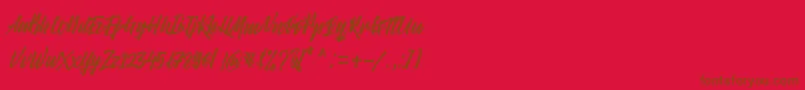 フォントRight Times Font – 赤い背景に茶色の文字