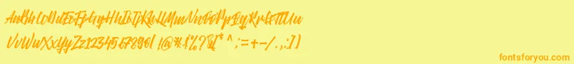 Шрифт Right Times Font – оранжевые шрифты на жёлтом фоне