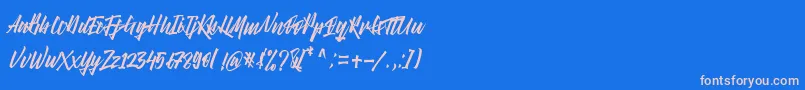 フォントRight Times Font – ピンクの文字、青い背景
