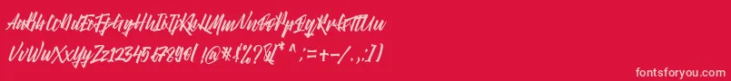 フォントRight Times Font – 赤い背景にピンクのフォント