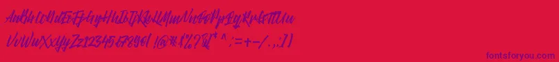 Right Times Font-Schriftart – Violette Schriften auf rotem Hintergrund