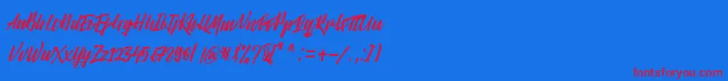 フォントRight Times Font – 赤い文字の青い背景