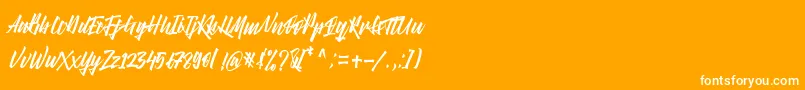 Right Times Font-Schriftart – Weiße Schriften auf orangefarbenem Hintergrund