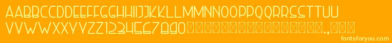 Fonte righthand bold personal – fontes amarelas em um fundo laranja