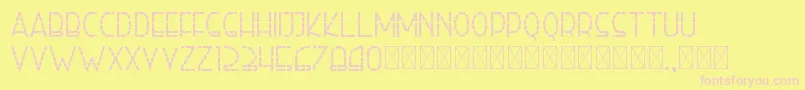 righthand bolddash personal-Schriftart – Rosa Schriften auf gelbem Hintergrund