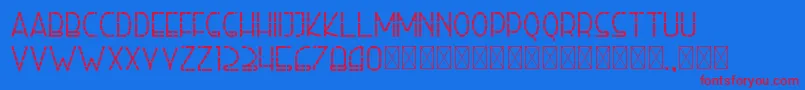 righthand bolddash personal Font – Red Fonts on Blue Background