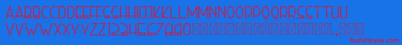 righthand bolddash personal-Schriftart – Rote Schriften auf blauem Hintergrund