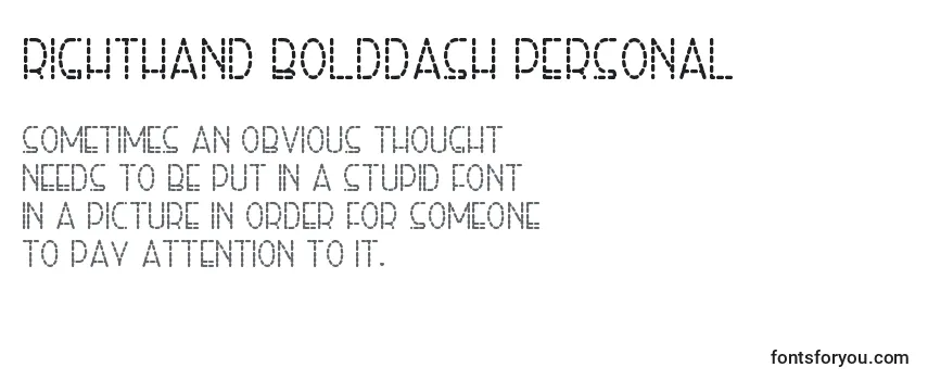 Righthand bolddash personal Font