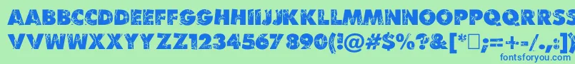 Bencrushc Font – Blue Fonts on Green Background