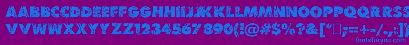 Bencrushc Font – Blue Fonts on Purple Background