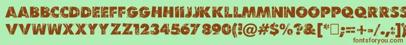 Bencrushc Font – Brown Fonts on Green Background