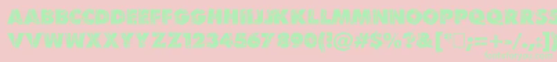 Bencrushc Font – Green Fonts on Pink Background