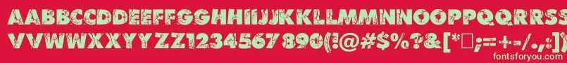 Bencrushc Font – Green Fonts on Red Background