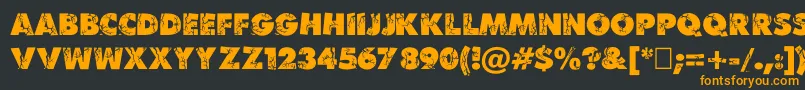 Bencrushc Font – Orange Fonts on Black Background