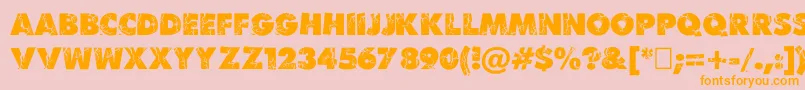 Bencrushc Font – Orange Fonts on Pink Background