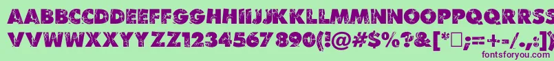 Bencrushc Font – Purple Fonts on Green Background