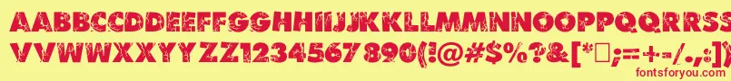 Bencrushc Font – Red Fonts on Yellow Background