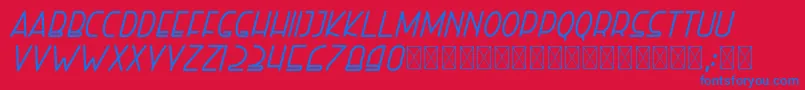 righthand bolditalic personal Font – Blue Fonts on Red Background