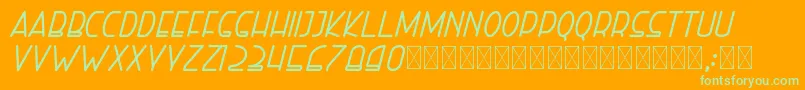 righthand bolditalic personal Font – Green Fonts on Orange Background