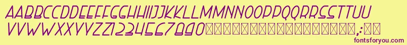 righthand bolditalic personal Font – Purple Fonts on Yellow Background