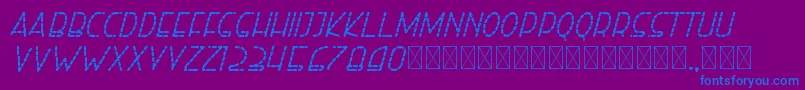 righthand bolditalicdash personal-Schriftart – Blaue Schriften auf violettem Hintergrund