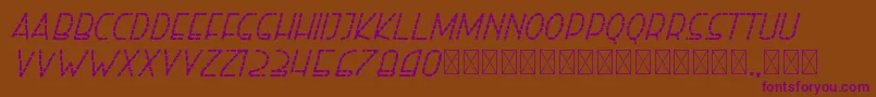 righthand bolditalicdash personal Font – Purple Fonts on Brown Background