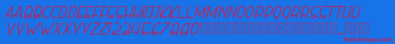 righthand bolditalicdash personal Font – Red Fonts on Blue Background