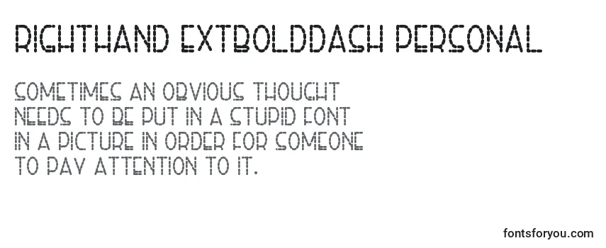 Righthand extbolddash personal Font