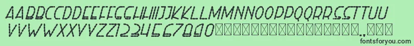 フォントrighthand extbolditalicdash personal – 緑の背景に黒い文字