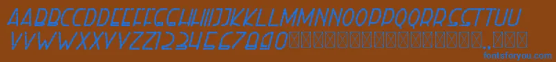 righthand extbolditalicdash personal Font – Blue Fonts on Brown Background