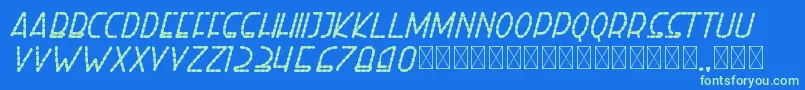 Czcionka righthand extbolditalicdash personal – zielone czcionki na niebieskim tle