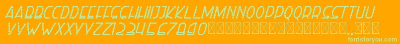 righthand extbolditalicdash personal Font – Green Fonts on Orange Background